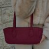 ÇANTA Süet baget çanta (Bordo)